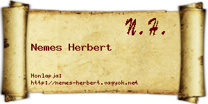 Nemes Herbert névjegykártya